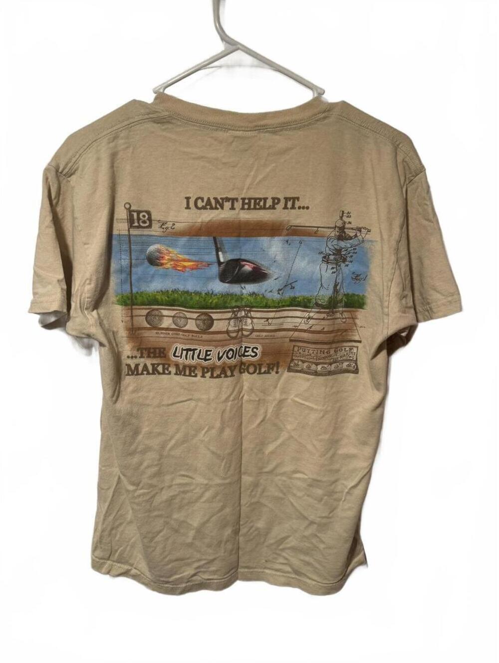 Vintage golf graphic shirt the little voices make me golf